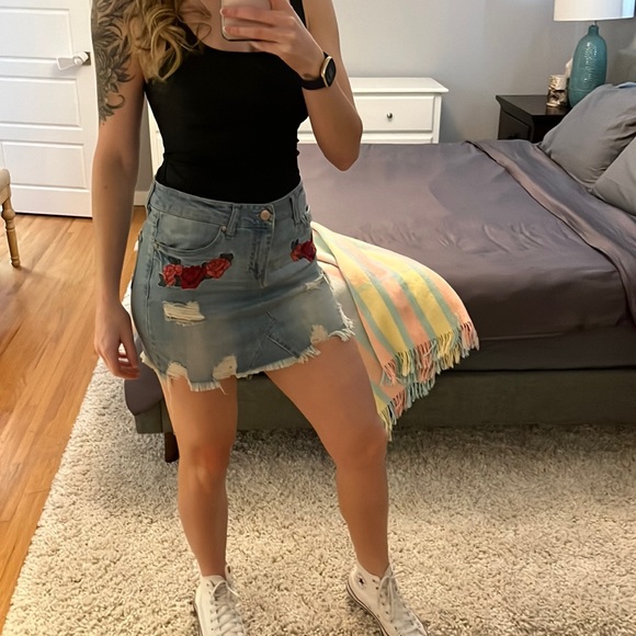 Jean skirt with pockets, small - Picture 1 of 6